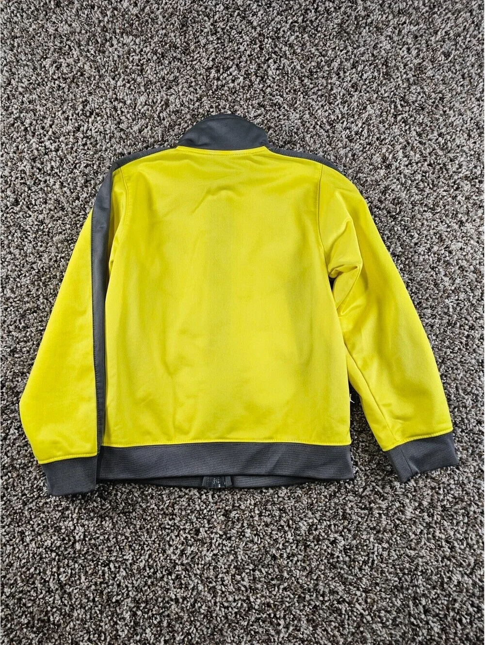 Nike Air Jordan Boys Sz 6/7 Zip Up Track Jacket Bright Yellow Gray